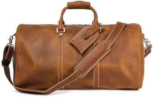 Amazon.com | Leathfocus Leather Travel Duffel Bag, Mens Classic